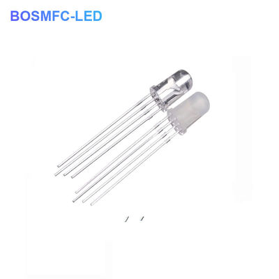 4 πιν RGB LED 5mm Μέσα από τρύπα 0,06W, κοινό ανόδιο υδατοδιαφανής φακούς F5 Tri Color LED