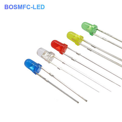 Αντιστατικό 3mm Through Hole LED Diode 20mA υδατοδιαφανής φακός για εξωτερικό φωτισμό