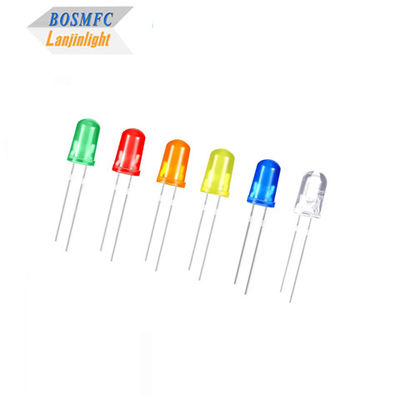 5mm dip LED Κίτρινο χρώμα διασκορπισμένο Πολυλειτουργικό Πρακτικό στρογγυλό πάνω