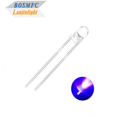 3mm F3 Dip UV LED Chip 395nm 405nm Μέσα από τρύπα για την επεξεργασία λακ νυχιών