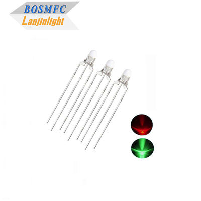 Διοχρωματικό 3mm Through Hole LED Πολυλειτουργικό 20mA Κόκκινο &amp; Πράσινο Φως
