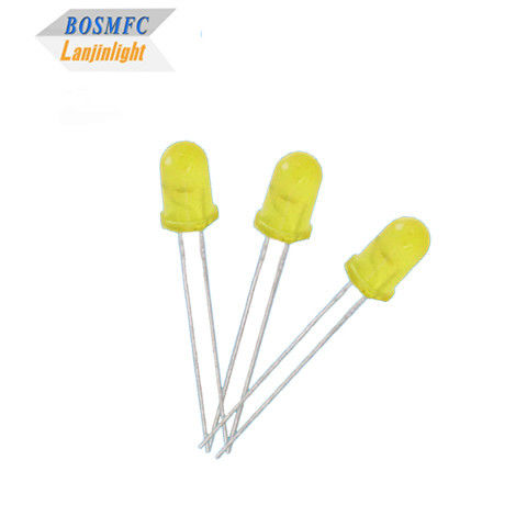 5mm dip LED Κίτρινο χρώμα διασκορπισμένο Πολυλειτουργικό Πρακτικό στρογγυλό πάνω