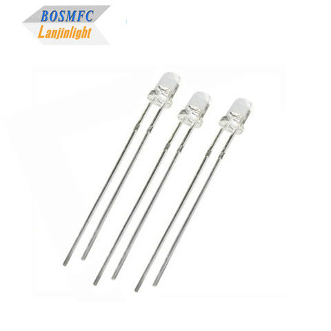 Αντιστατικό 3mm Through Hole LED Diode 20mA υδατοδιαφανής φακός για εξωτερικό φωτισμό