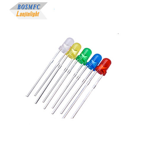 3mm Through Hole LED όλα τα χρώματα F3 dip led Πρακτικό για εσωτερικό φωτισμό