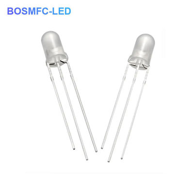 1.8V-2.4V Δύο χρώματα LED διόδου 5mm μέσα από τρύπα Κόκκινο μπλε χρώμα υψηλή φωτεινότητα