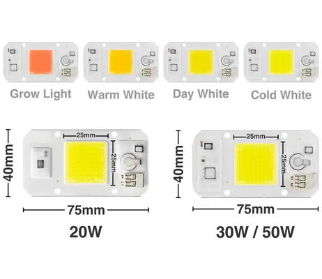 Θερματικά λευκά φυτά COB Power LED 20W 50W υψηλό φως για φως καλλιέργειας