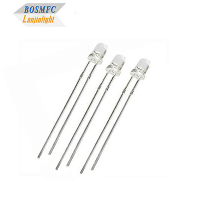 Αντιστατικό 3mm Through Hole LED Diode 20mA υδατοδιαφανής φακός για εξωτερικό φωτισμό